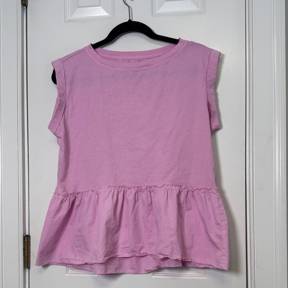 Pink Sleeveless Peplum Top - Picture 2 of 6